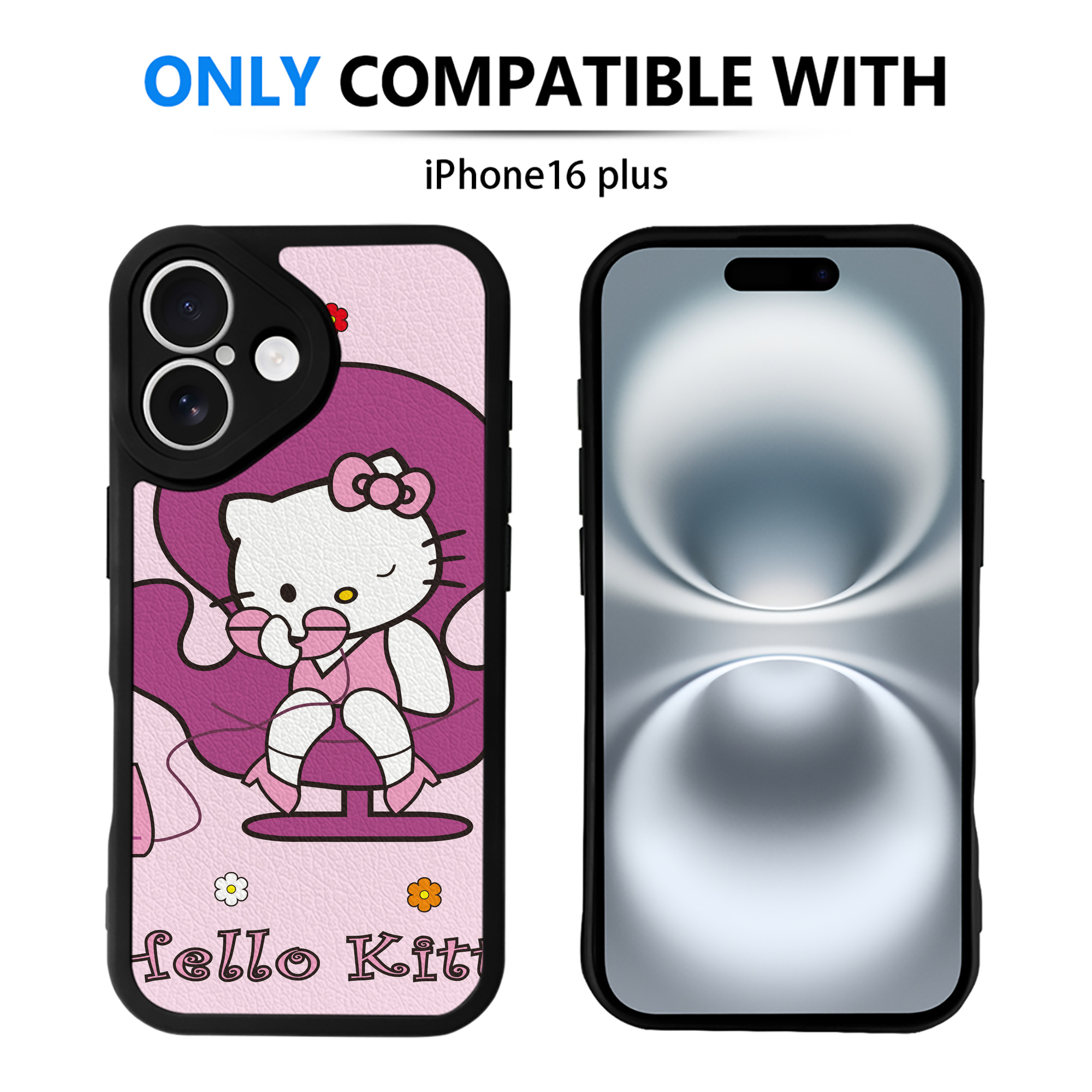 （画像用） Hello Kitty ハローキティ 【iPhone 16シリーズ対応】シリコンスマホケース（レザー調） 材質：シリコン